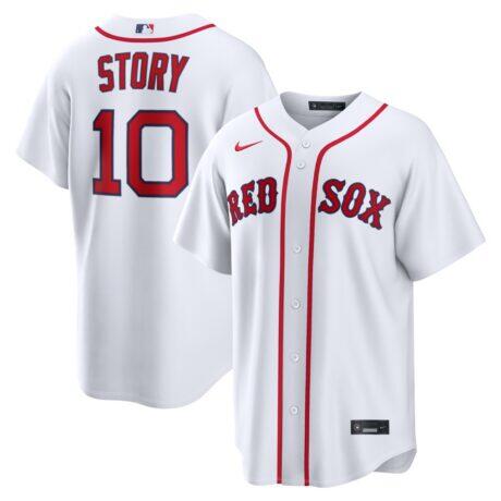 Trevor Story Boston Red Sox Nike Home Replica Jersey - White - Front View