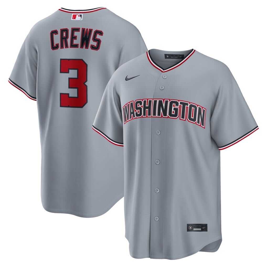 Dylan Crews Washington Nationals Nike Road Replica Jersey