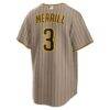 Jackson Merrill San Diego Padres Nike Alternate Replica Jersey - Khaki - Detail View