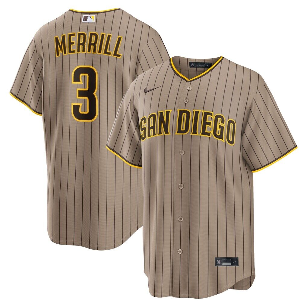 Jackson Merrill San Diego Padres Nike Alternate Replica Jersey - Sand