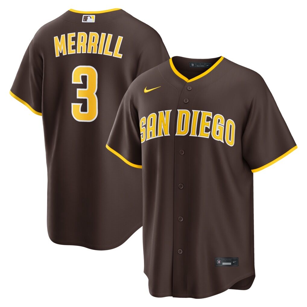 Jackson Merrill San Diego Padres Nike Road Replica Jersey