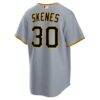 Paul Skenes Pittsburgh Pirates Nike Road Replica Jersey - Gray - Detail View