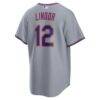 Francisco Lindor New York Mets Nike Road Replica Jersey - Gray - Detail View