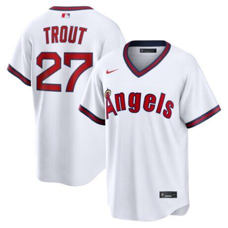 Mike Trout Los Angeles Angels Nike Alternate Replica Jersey - White - Front View