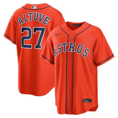 Jose Altuve Houston Astros Nike Alternate Replica Jersey - Orange - Front View