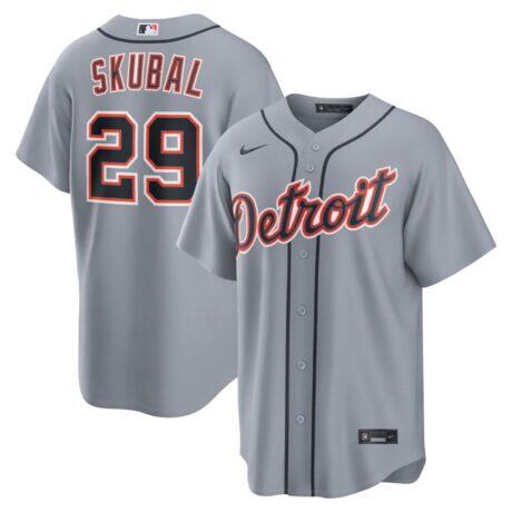 Tarik Skubal Detroit Tigers Nike Road Replica Jersey - Gray - Front View