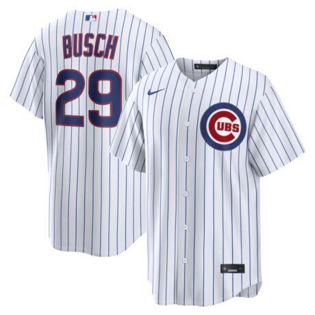 Michael Busch Chicago Cubs Nike Home Replica Jersey - White - Front View