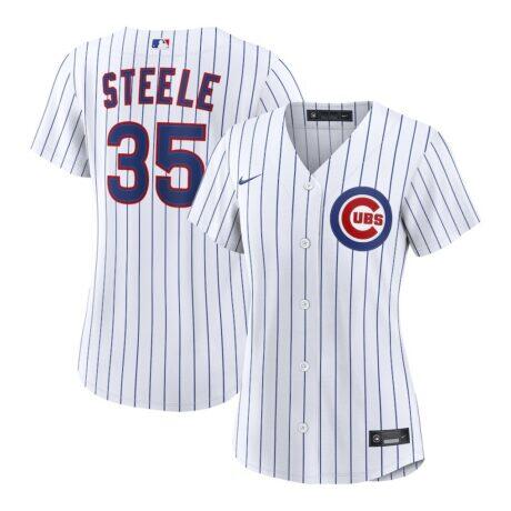 Justin Steele Chicago Cubs Nike Women's Home Replica Jersey - White - Front View