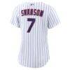 Dansby Swanson Chicago Cubs Nike Women's Home Replica Jersey - White - Detail View