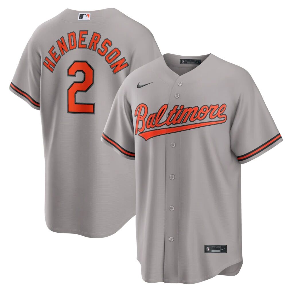 Gunnar Henderson Baltimore Orioles Nike Road Replica Jersey
