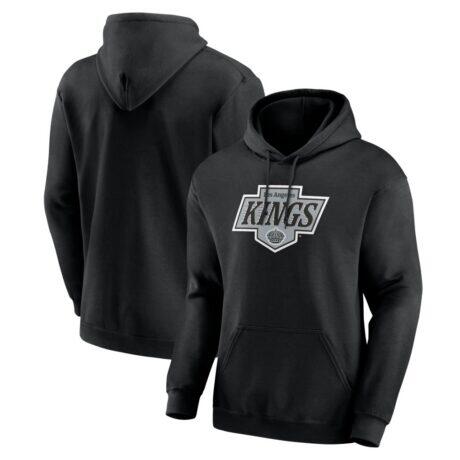Los Angeles Kings Logo Athletic Essential Hoodie - Black - Front View