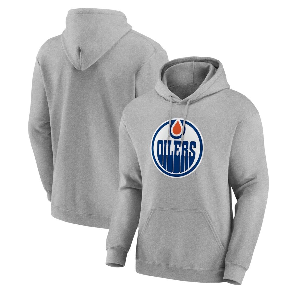 Edmonton Oilers Logo Athletic Essential Hoodie - Heather Gray