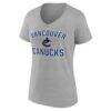 Vancouver Canucks Logo Athletic Women's Arch Victory V-Neck T-Shirt - - Side View