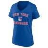 New York Rangers Logo Athletic Women's Arch Victory V-Neck T-Shirt - - Side View