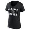 Los Angeles Kings Logo Athletic Women's Arch Victory V-Neck T-Shirt - Black - Side View