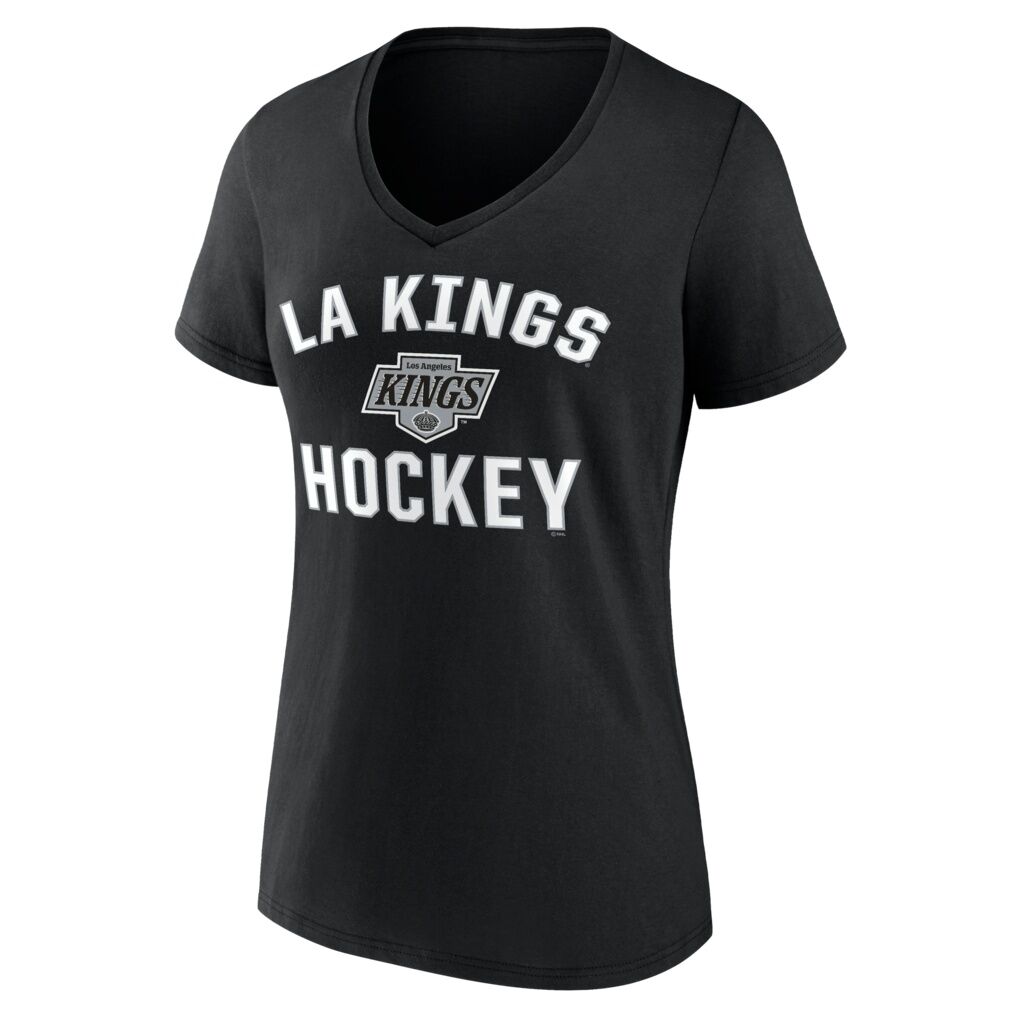 Los Angeles Kings Logo Athletic Women's Arch Victory V-Neck T-Shirt