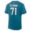 Macklin Celebrini San Jose Sharks Fashion7 Authentic Stack Name & Number T-Shirt - Teal - Detail View