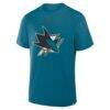 Macklin Celebrini San Jose Sharks Fashion7 Authentic Stack Name & Number T-Shirt - Teal - Side View
