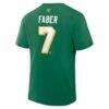 Brock Faber Minnesota Wild Fashion7 Authentic Stack Name & Number T-Shirt - Green - Detail View