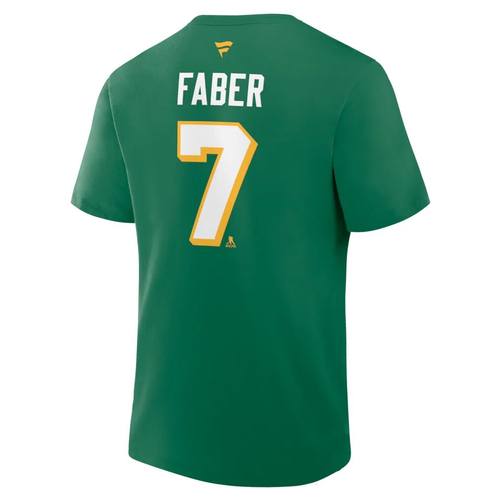 Brock Faber Minnesota Wild Fashion7 Authentic Stack Name & Number T-Shirt
