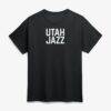 Utah Jazz Logo Athletic Wordmark T-Shirt - Black - Alt1