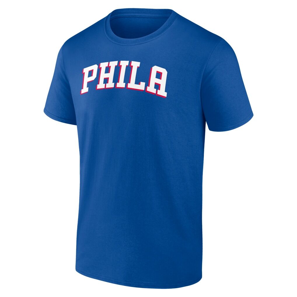 Philadelphia 76ers Logo Athletic Wordmark T-Shirt – Royal