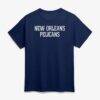New Orleans Pelicans Logo Athletic Wordmark T-Shirt - Navy - Front View