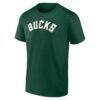 Milwaukee Bucks Logo Athletic Wordmark T-Shirt - - Side View