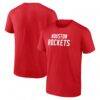 Houston Rockets Logo Athletic Wordmark T-Shirt - Red - Front View