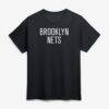 Brooklyn Nets Logo Athletic Wordmark T-Shirt - Black - Front View