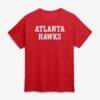 Atlanta Hawks Logo Athletic Wordmark T-Shirt - Red - Front View
