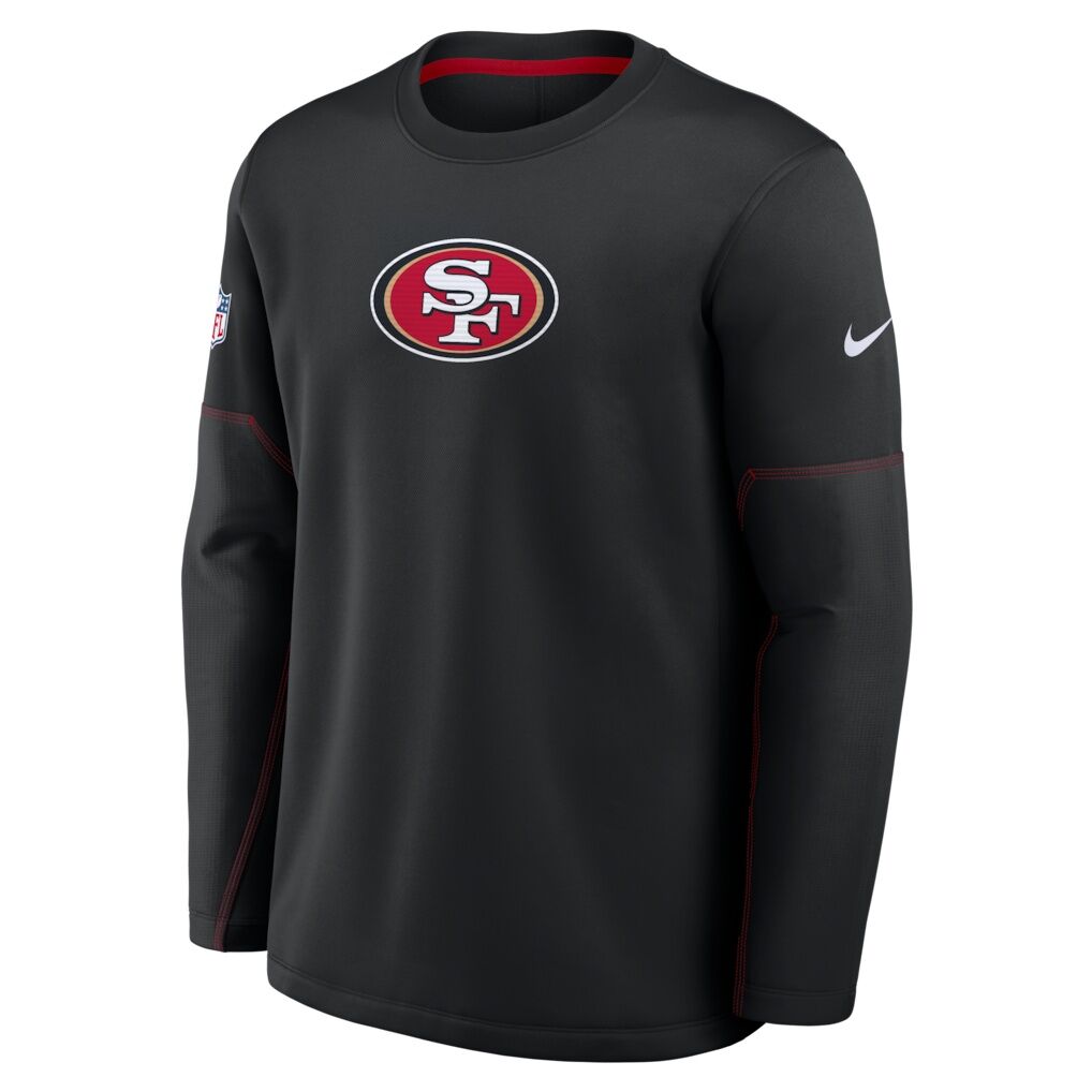 San Francisco 49ers Nike Sideline Coaches Team Present Midweight Therma-FIT Sweatshirt