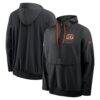 Cincinnati Bengals Nike Sideline Anorak Half-Zip Hooded Jacket - Black - Front View