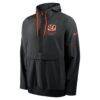 Cincinnati Bengals Nike Sideline Anorak Half-Zip Hooded Jacket - Black - Side View