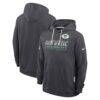Green Bay Packers Nike Sideline Standard Issue Top Prospect Dri-FIT Hoodie - Charcoal - Front View