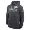 Green Bay Packers Nike Sideline Standard Issue Top Prospect Dri-FIT Hoodie - Charcoal - Side View