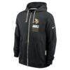 Minnesota Vikings Nike Sideline Standard Issue Quarterback Scramble Dri-FIT Full-Zip Hoodie - Black - Detail View