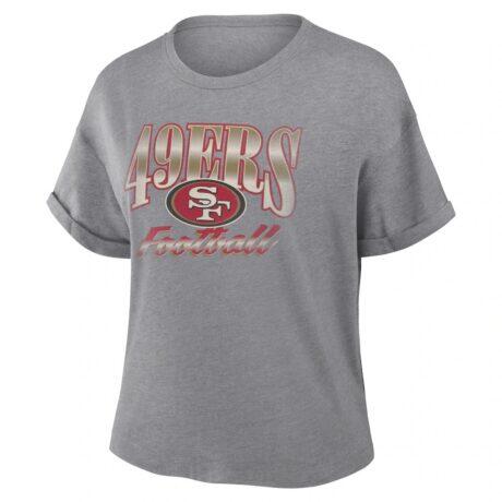 San Francisco 49ers Fashion7 Women's Overplayed Tribute Tri-Blend Boxy T-Shirt - - Alt1