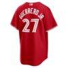 Vladimir Guerrero Jr. Toronto Blue Jays Nike Canada Day Replica Jersey - Red - Detail View