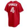 George Springer Toronto Blue Jays Nike Canada Day Replica Jersey - Red - Detail View