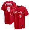George Springer Toronto Blue Jays Nike Canada Day Replica Jersey - Red - Front View