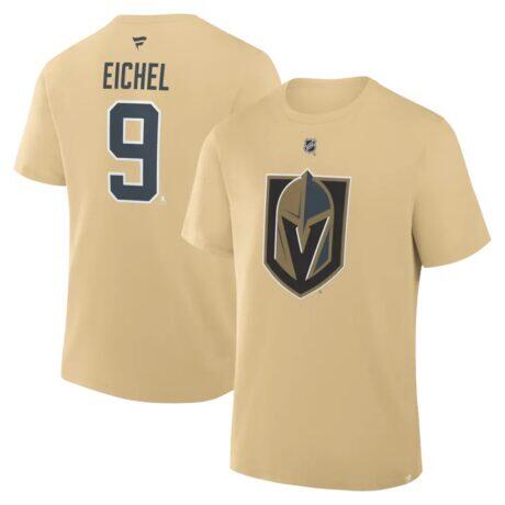 Jack Eichel Vegas Golden Knights Fashion7 Authentic Stack Name & Number T-Shirt - Gold - Front View