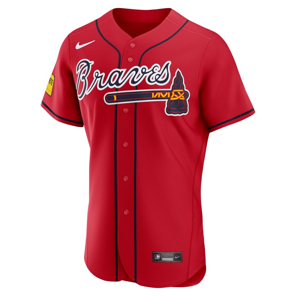 Ronald Acuña Jr. Atlanta Braves Nike Alternate Authentic Sponsor Patch Jersey
