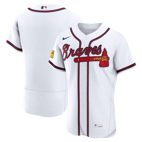 Atlanta Braves Nike Home Authentic Jersey - White - Front View