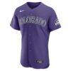 Colorado Rockies Nike Alternate Authentic Jersey - Purple - Detail View