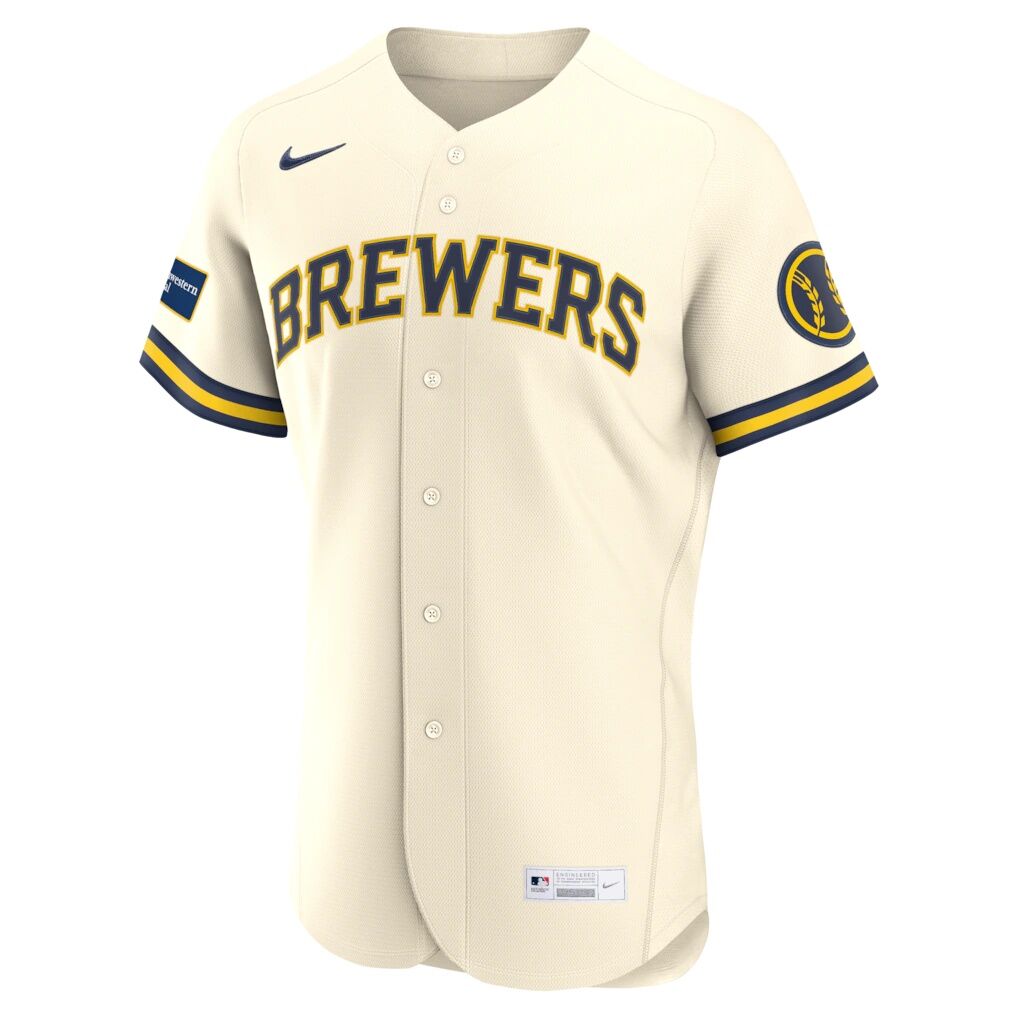 Milwaukee Brewers Nike Home Sponsor Patch Authentic Jersey