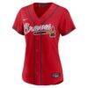 Ronald Acuña Jr. Atlanta Braves Nike Women's Alternate Replica Jersey - Red - Side View