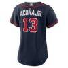 Ronald Acuña Jr. Atlanta Braves Nike Women's Alternate Replica Jersey - Navy - Detail View