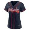 Ronald Acuña Jr. Atlanta Braves Nike Women's Alternate Replica Jersey - Navy - Side View