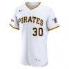 Paul Skenes Pittsburgh Pirates Nike Home Authentic Sponsor Patch Jersey - White - Side View